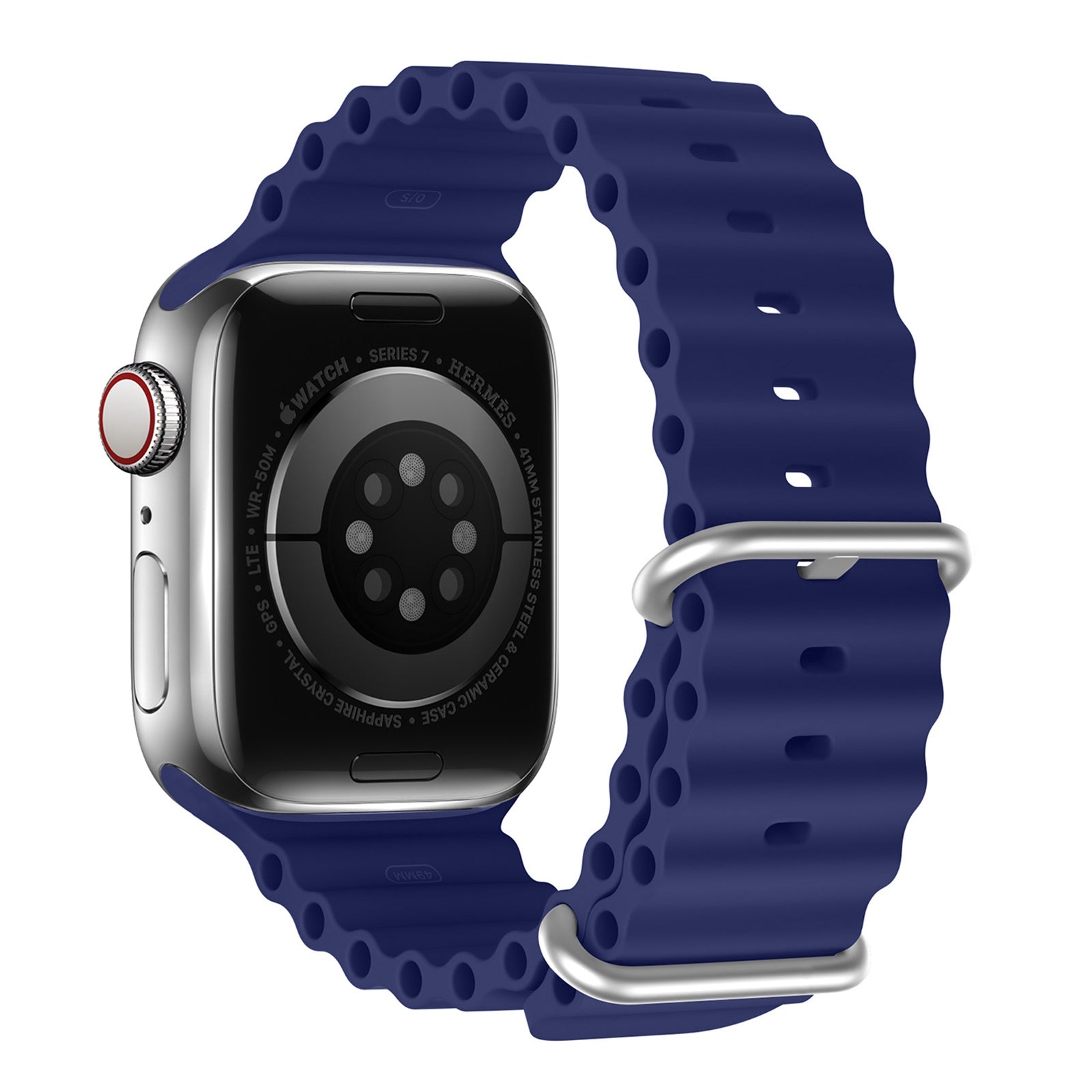 DUX DUCIS For Apple Watch Series 9 8 7 41mm 6 5 4 SE SE (2022) SE (2023) 40mm 3 2 1 38mm Wave Design Rubber Watch Strap Solid Color Adjustable Wrist Band