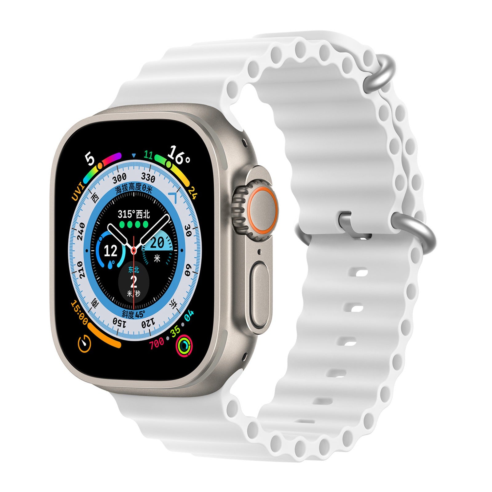DUX DUCIS For Apple Watch Ultra 2 49mm SE (2023) 44mm Ultra 49mm 8 9 7 45mm 6 5 4 SE (2022) (2023) SE 44mm 3 2 1 42mm Solid Color Rubber Strap Wave Shape Replacement Watch Band