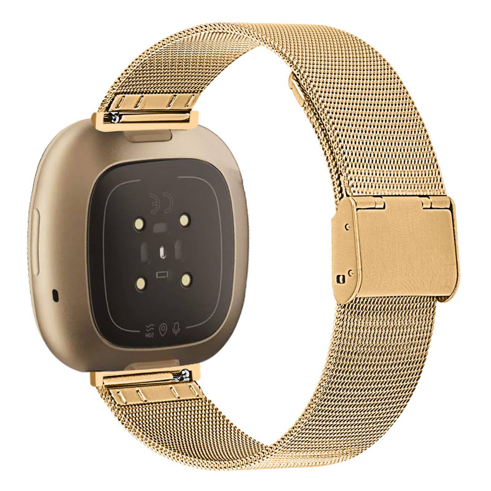 For Fitbit Versa 4 Sense 2 Adjustable Milanese Watchband Metal Watch Strap with Buckle