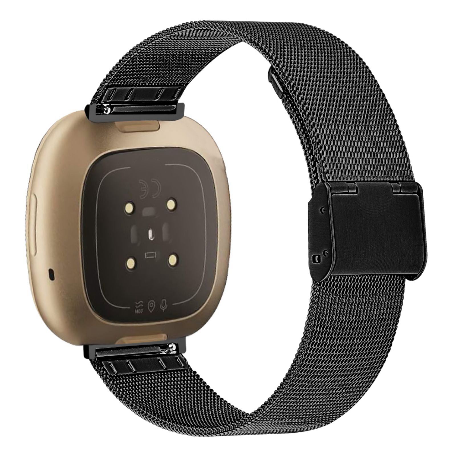 For Fitbit Versa 4 Sense 2 Adjustable Milanese Watchband Metal Watch Strap with Buckle
