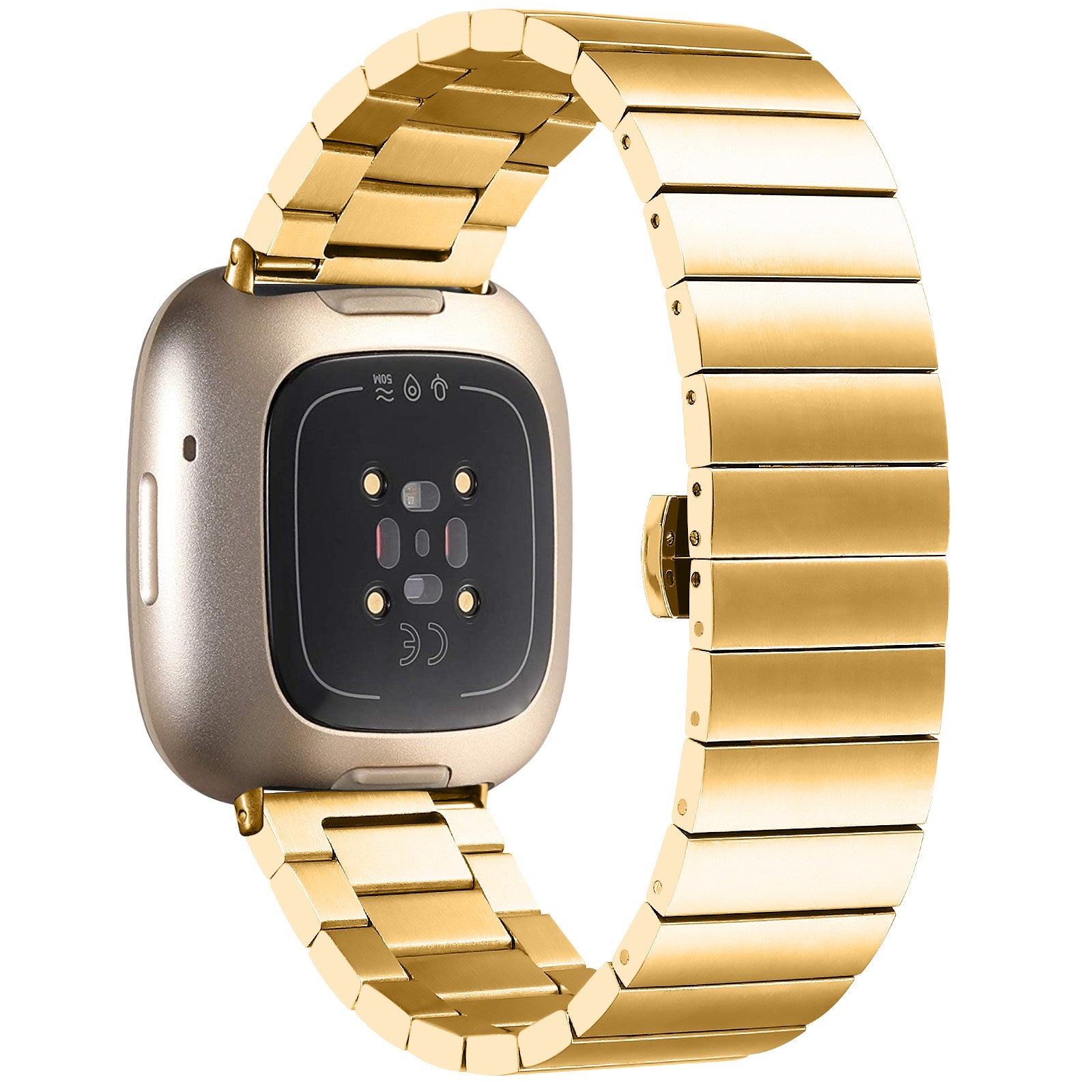 For Fitbit Versa 3 Fitbit Sense Buckle Design Smart Watch Band Metal Replacement Wrist Strap