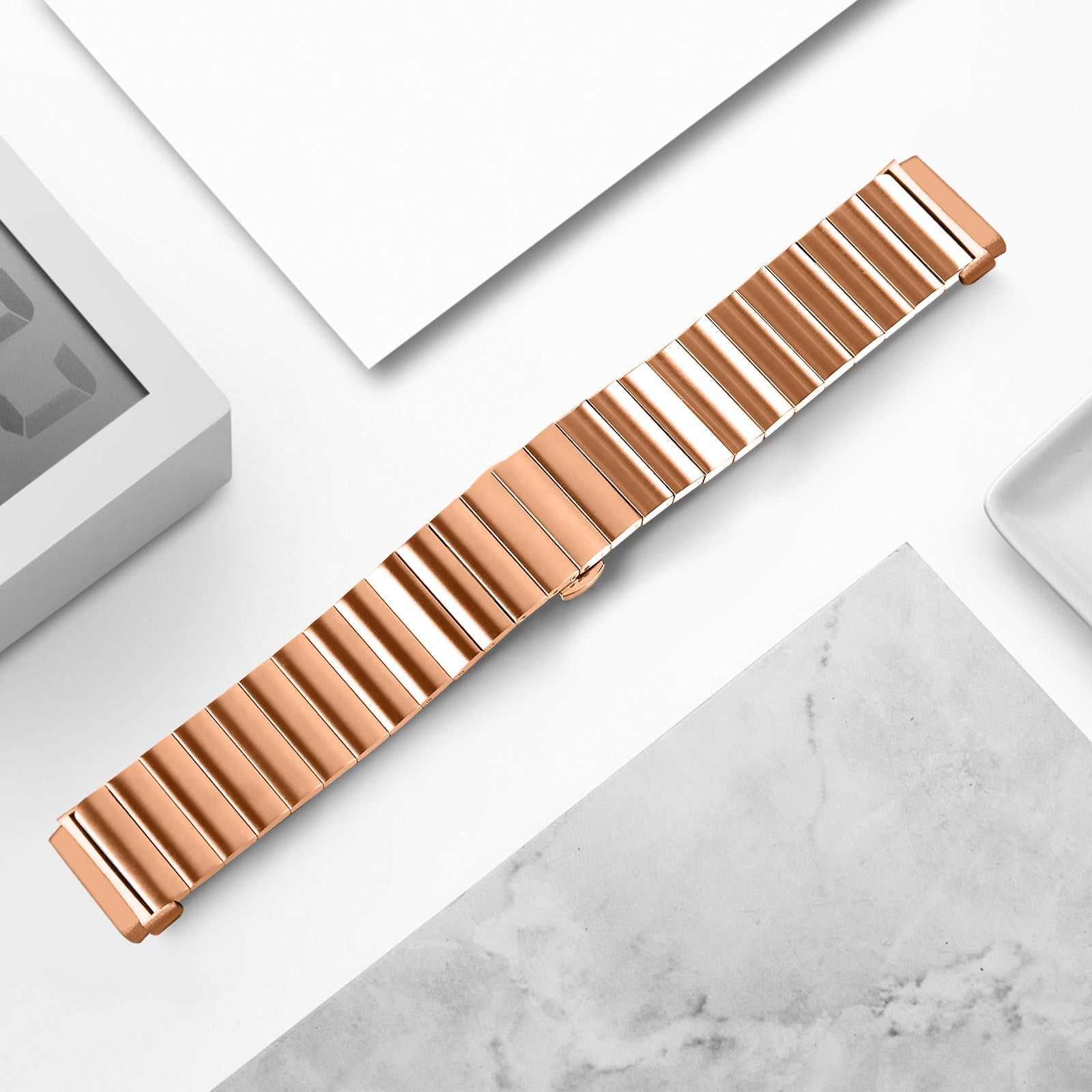 For Fitbit Versa 3 Fitbit Sense Buckle Design Smart Watch Band Metal Replacement Wrist Strap