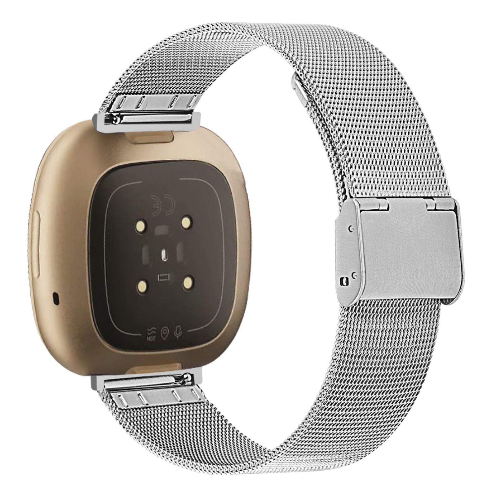 For Fitbit Versa 3 Fitbit Sense Metal Watch Strap Adjustable Milanese Watchband with Buckle