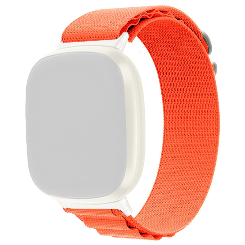 For Fitbit Versa 4 Sense 2 Nylon Watch Band Stainless Steel Buckle Braided Loop Strap Replacement