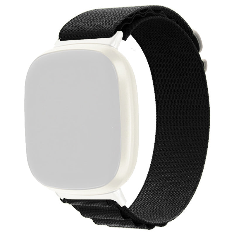 For Fitbit Versa 4 Sense 2 Nylon Watch Band Stainless Steel Buckle Braided Loop Strap Replacement