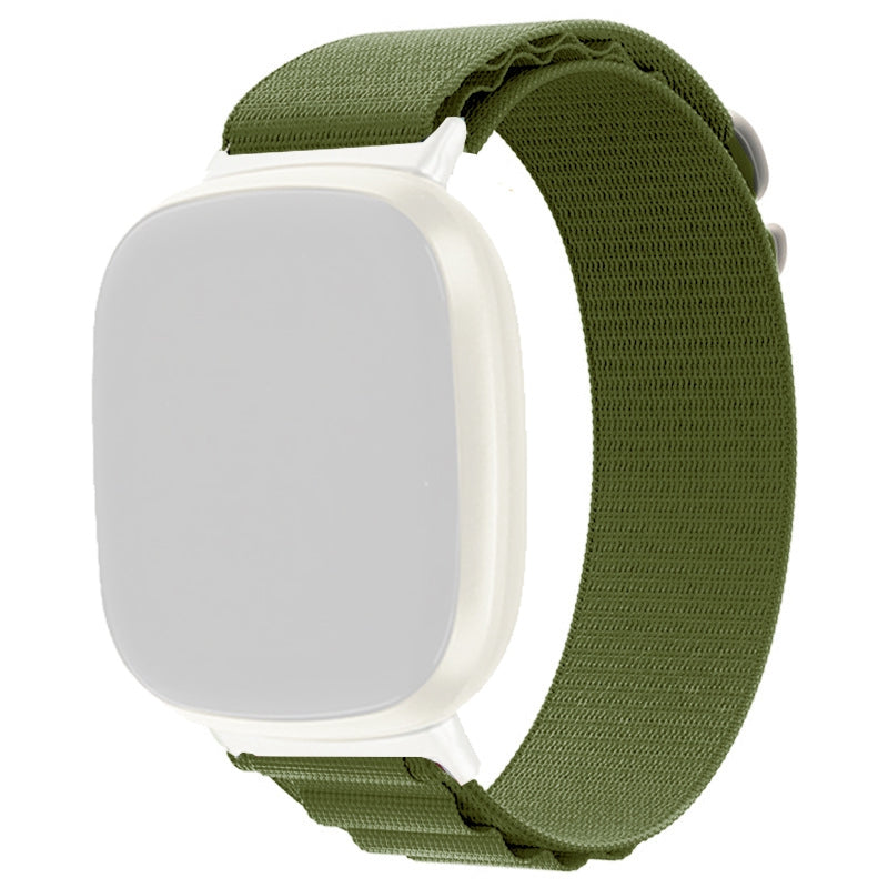 For Fitbit Versa 4 Sense 2 Nylon Watch Band Stainless Steel Buckle Braided Loop Strap Replacement