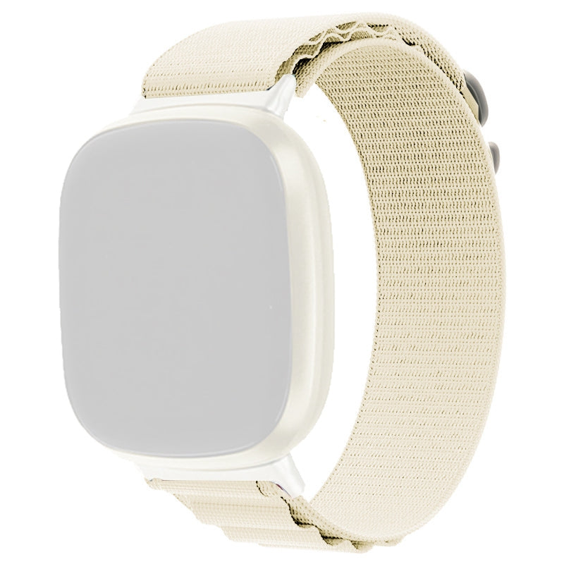 For Fitbit Versa 4 Sense 2 Nylon Watch Band Stainless Steel Buckle Braided Loop Strap Replacement
