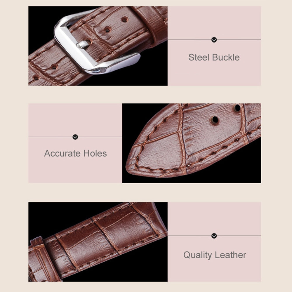 For Fitbit Versa 3 Sense Genuine Leather Watch Band Crocodile Texture Replacement Strap with Stainless Steel Buckle Bracelet