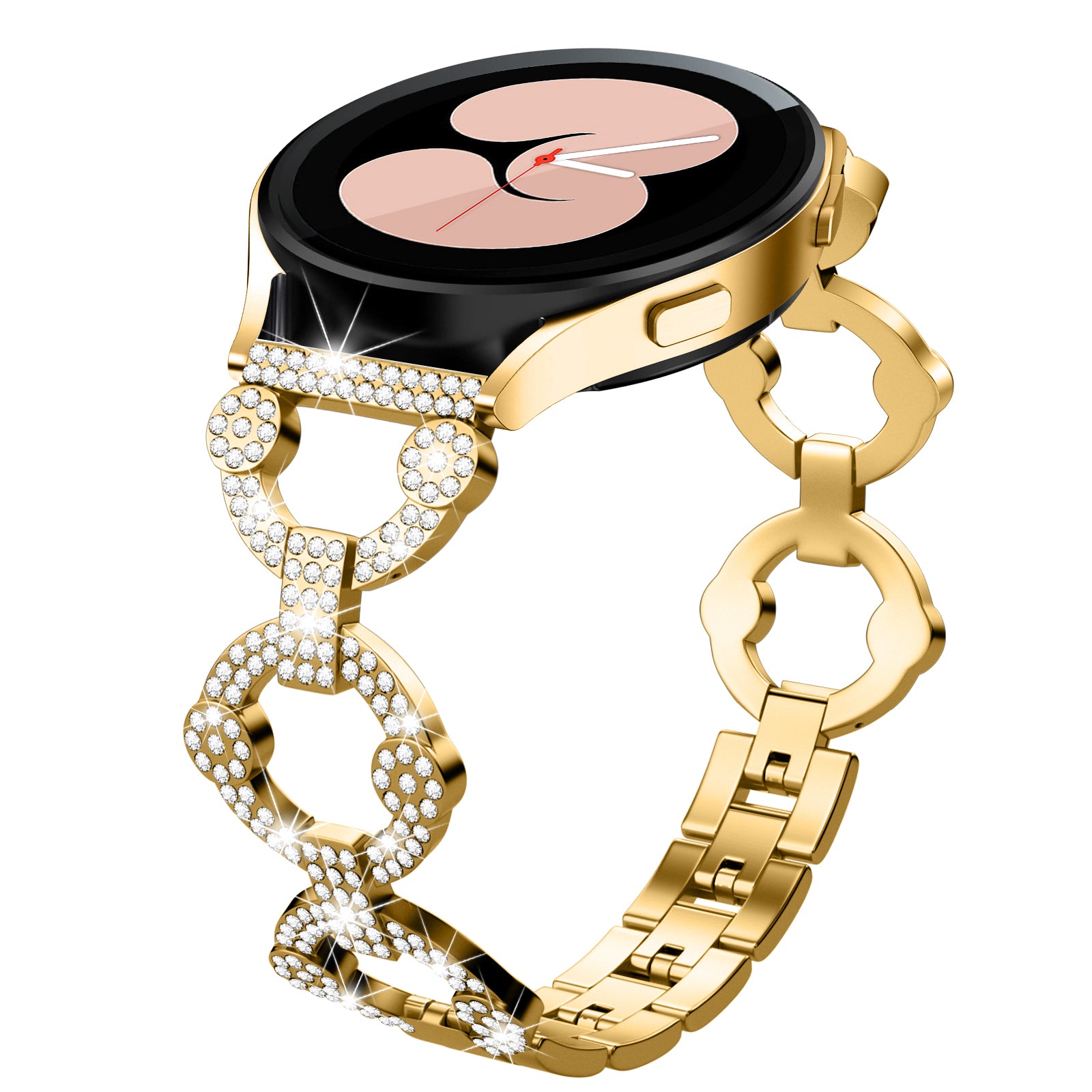 For Samsung Galaxy Watch 5 Active 40mm 44mm Watch 5 Pro 45mm Watch 42mm Bling Watch Band 20mm Rhinestone Decor Replacement Metal Strap