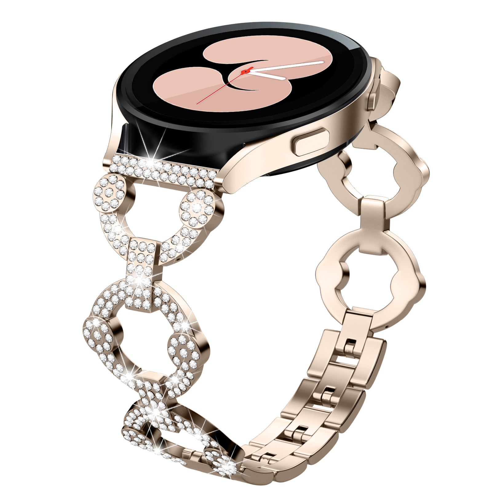 For Samsung Galaxy Watch 5 Active 40mm 44mm Watch 5 Pro 45mm Watch 42mm Bling Watch Band 20mm Rhinestone Decor Replacement Metal Strap