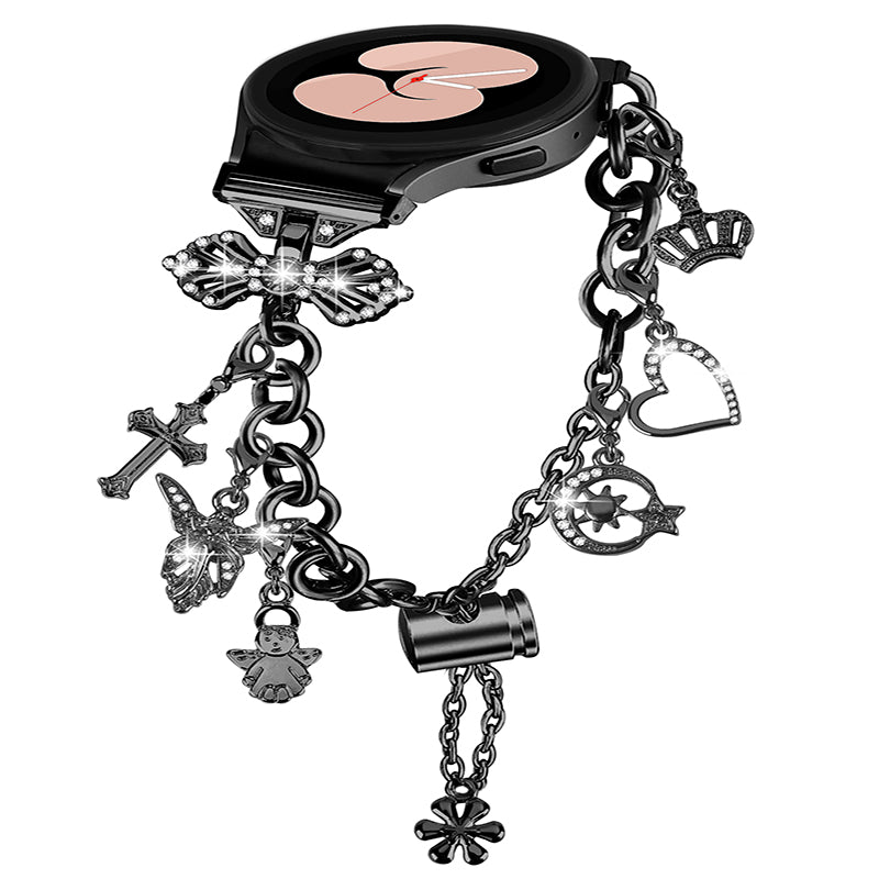 For Samsung Galaxy Watch6 40mm 44mm Watch6 Classic 43mm 47mm Watch 5 40mm 44mm 5 Pro 45mm Watch4 40mm 44mm Multiple Pendants Metal Watch Band Adjustable Wristband Bracelet