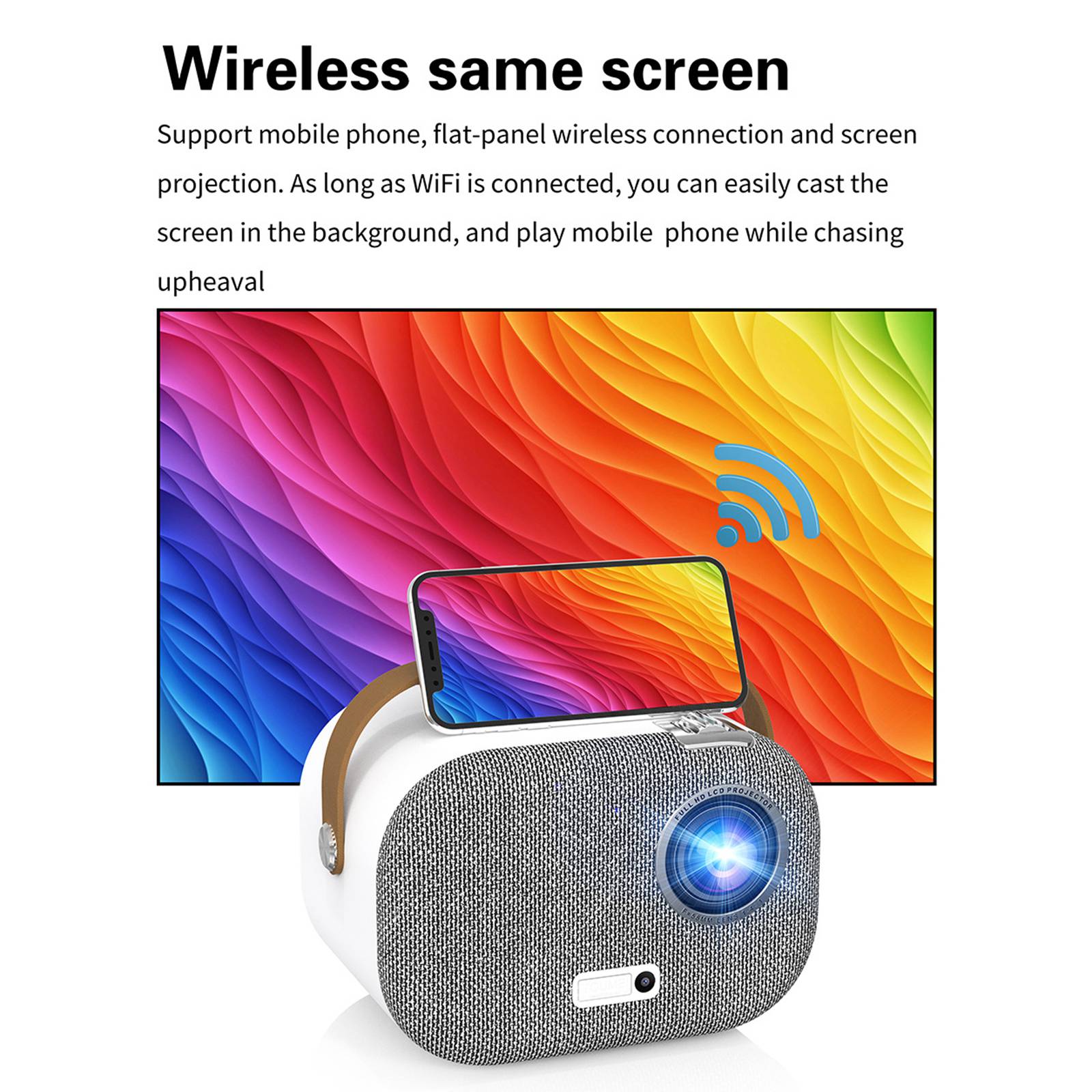 Q1 Full HD 1080P Projector Smart Android 9.0 WiFi Wireless Home Theater Projector LED 3D LCD Portable Mini Projector (2 32G)