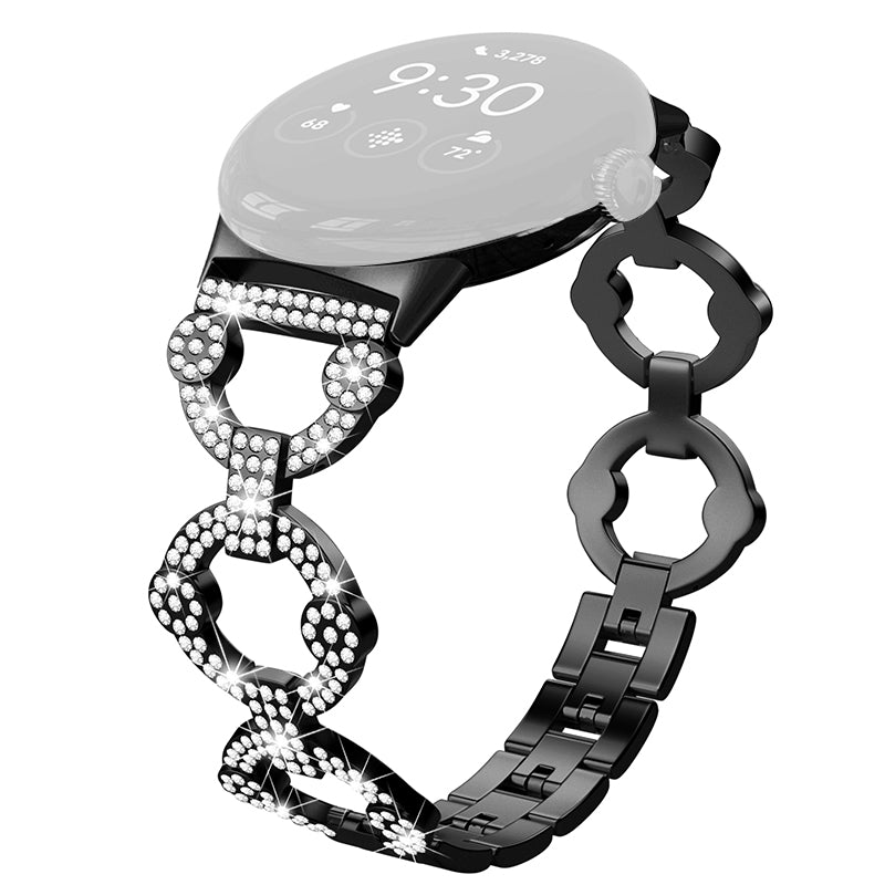 For Google Pixel Watch 2 Pixel Watch Rhinestone Decor Watch Band Replacement Metal Wrist Strap Bracelet