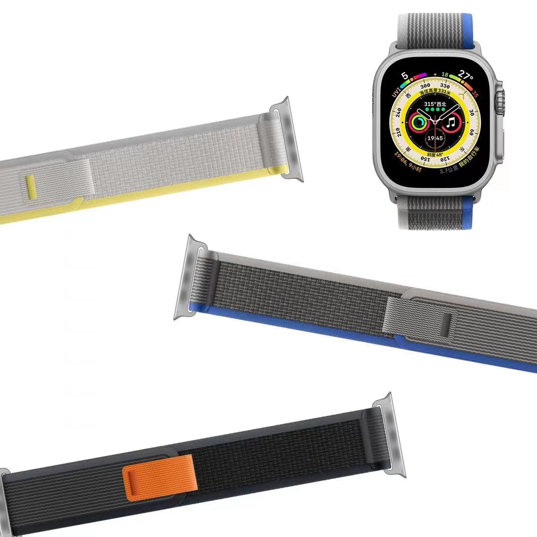 MUTURAL For Apple Watch Series 9 8 7 41mm 6 5 SE SE (2022) SE (2023) 4 40mm 3 2 1 38mm Trail Loop Watch Band Soft Nylon Sport Band Braided Replacement Strap