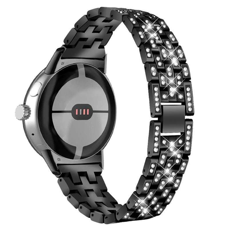 Metal Watch Strap for Google Pixel Watch 2 Pixel Watch 5 Beads 5 Rows Bling Rhinestone Wrist Band Replacement