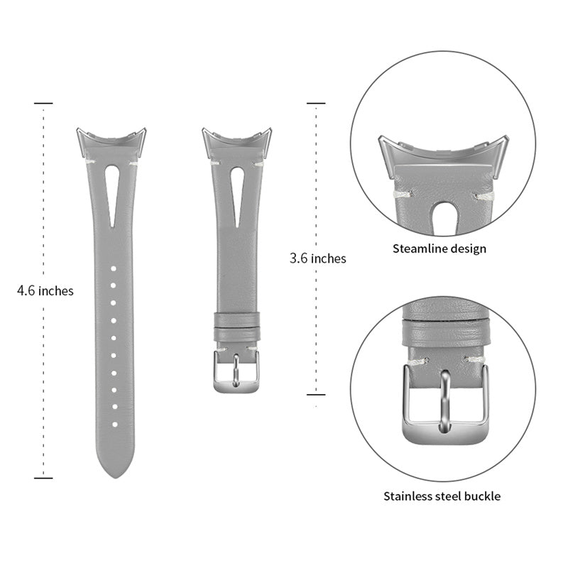 For Google Pixel Watch 2 Pixel Watch Hollow-out Watch Band Genuine Leather Replacement Wrist Strap with Black Connector