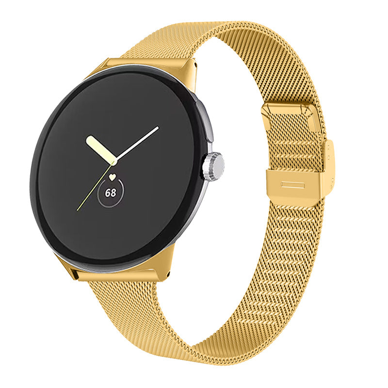 For Google Pixel Watch 2 Pixel Watch Fine Mesh Stainless Steel Watch Band Replacement Milanese Wrist Strap with Buckle