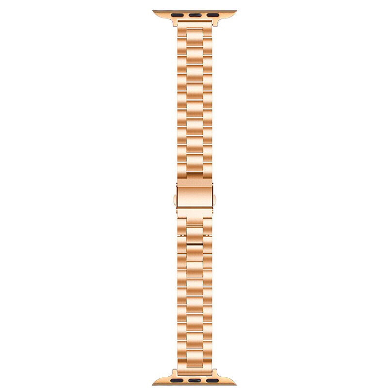 For Apple Watch Ultra Ultra 2 49mm Series 8 9 7 45mm Series 6 5 4 SE (2022) (2023) SE 44mm Series 3 2 1 42mm Three Beads Metal Watch Band Slim Bracelet Strap