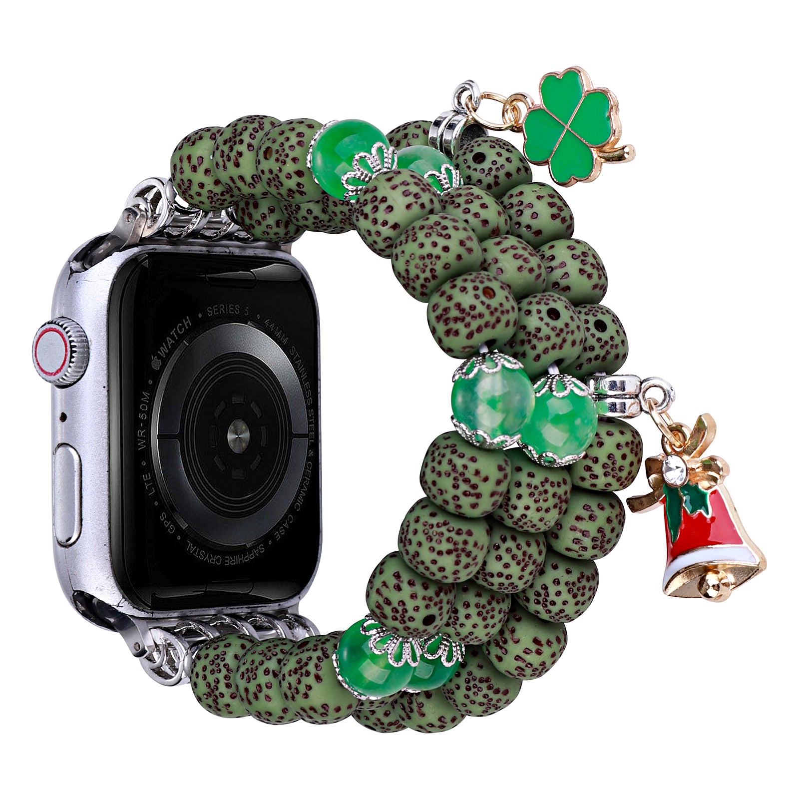 For Apple Watch Ultra Ultra 2 49mm Series 9 8 7 45mm Series 6 5 4 SE (2022) (2023) SE 44mm Series 3 2 1 42mm Beaded Watch Strap Color Bodhi-shape Bracelet Wristband