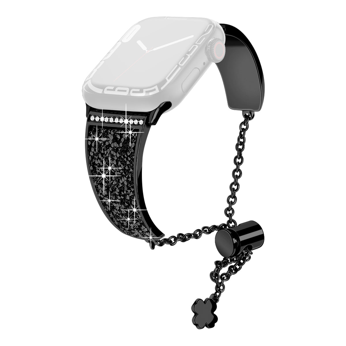 For Apple Watch Series 9 8 7 41mm 6 5 SE SE (2022) SE (2023) 4 40mm 3 2 1 38mm Metal Watch Band Rhinestone Decor Bracelet Wristband Strap
