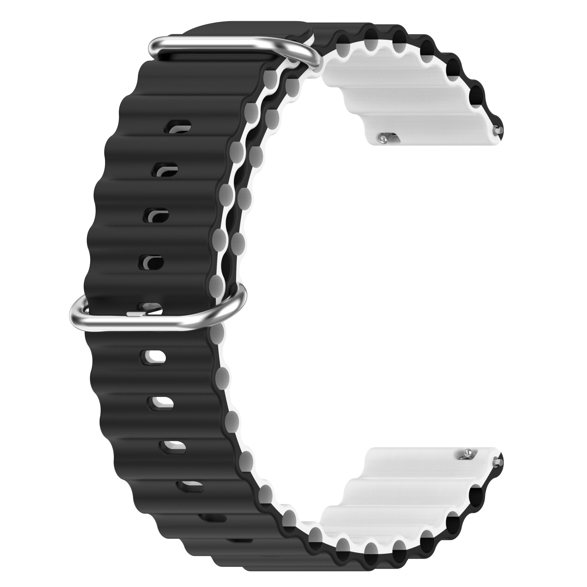 For Garmin Vivoactive 4 Garmin Venu 2 Universal 22mm Silicone Watch Strap Wavy Design Double Color Watchband