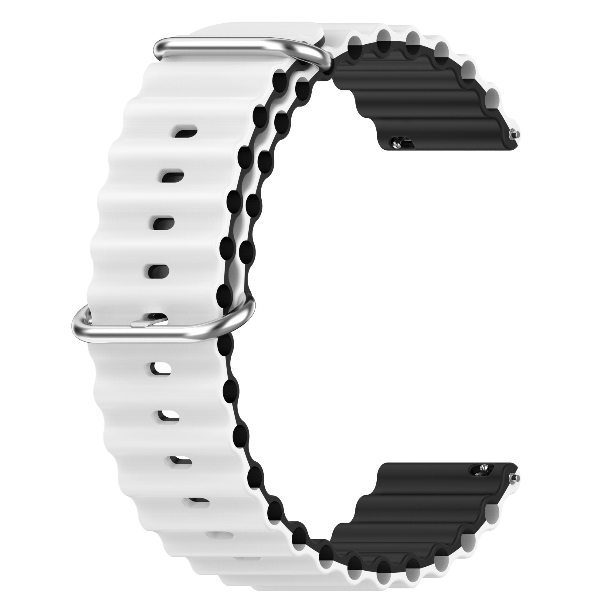 For Garmin Vivoactive 4 Garmin Venu 2 Universal 22mm Silicone Watch Strap Wavy Design Double Color Watchband