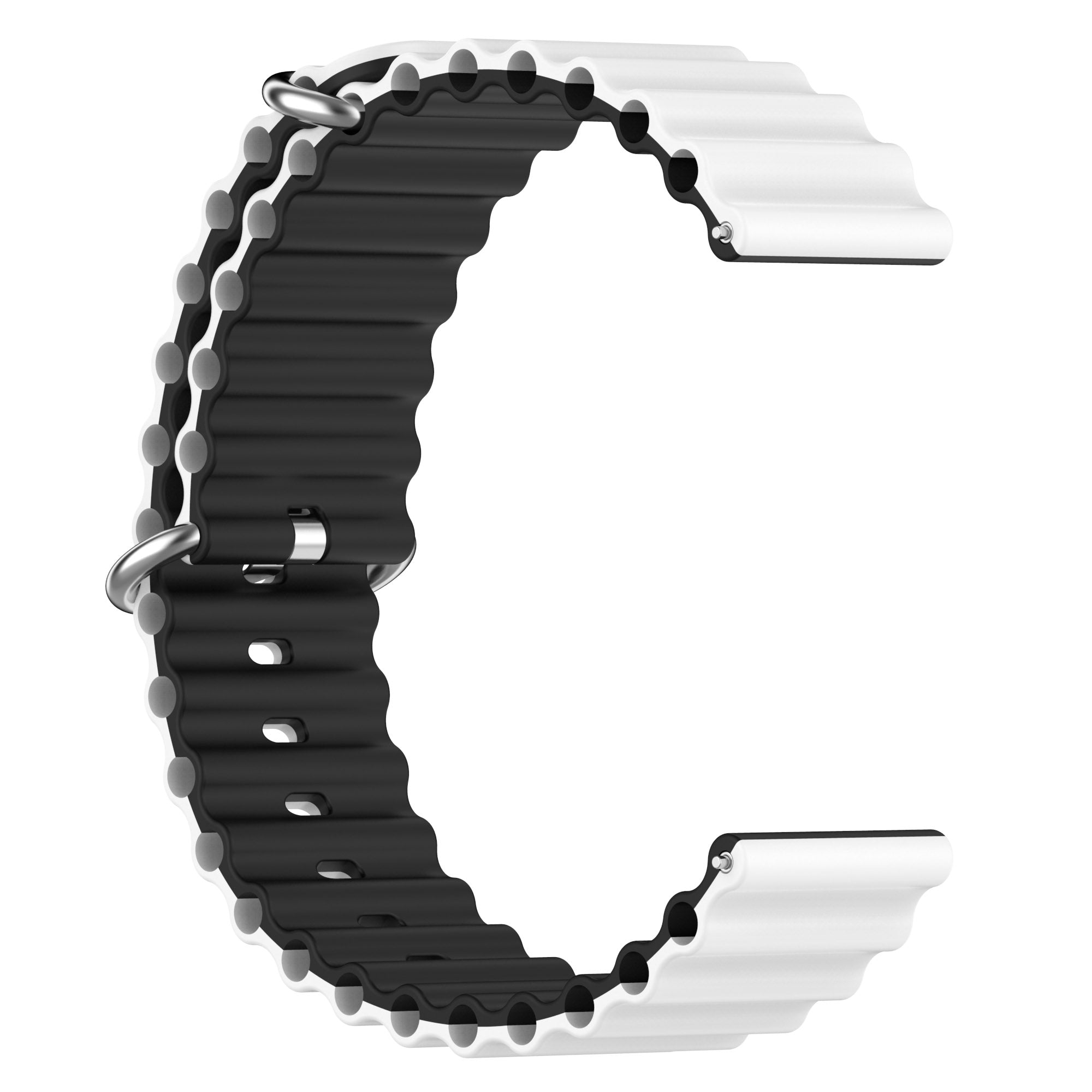 For Garmin Vivoactive 4 Garmin Venu 2 Universal 22mm Silicone Watch Strap Wavy Design Double Color Watchband