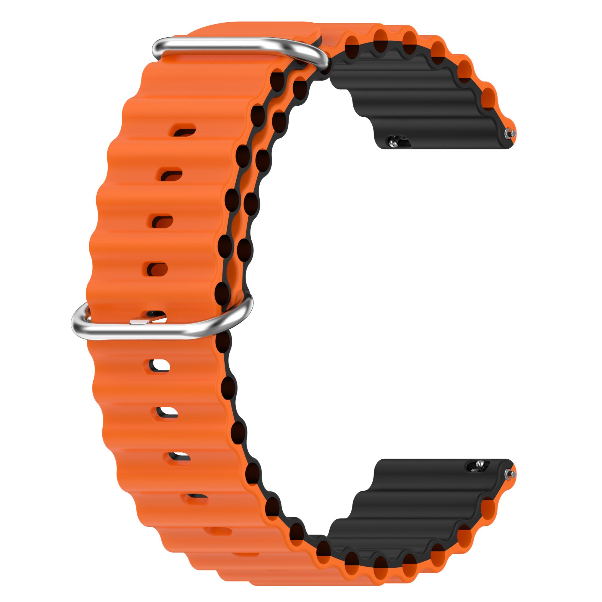 For Garmin Vivoactive 4 Garmin Venu 2 Universal 22mm Silicone Watch Strap Wavy Design Double Color Watchband