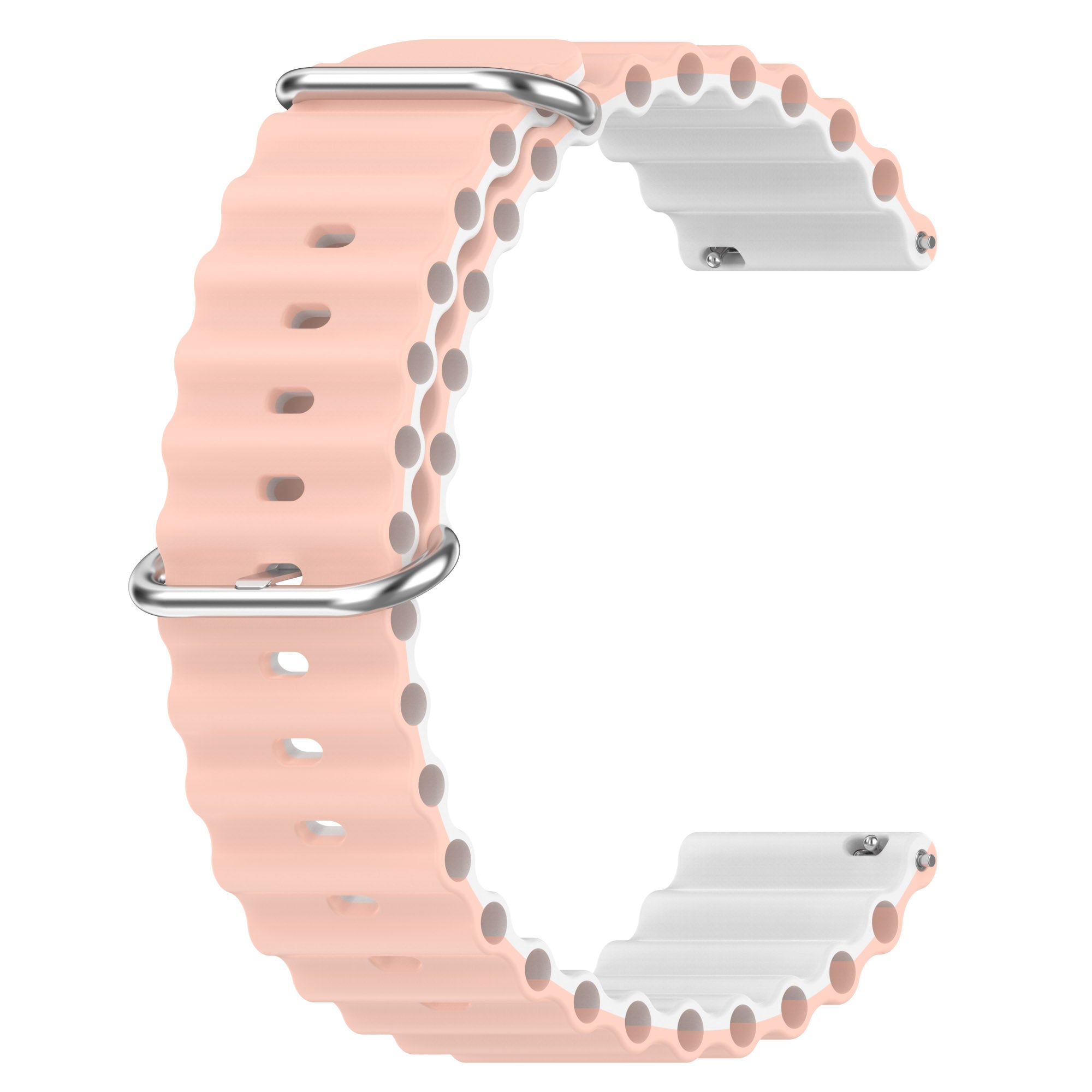 For Garmin Vivoactive 4 Garmin Venu 2 Universal 22mm Silicone Watch Strap Wavy Design Double Color Watchband