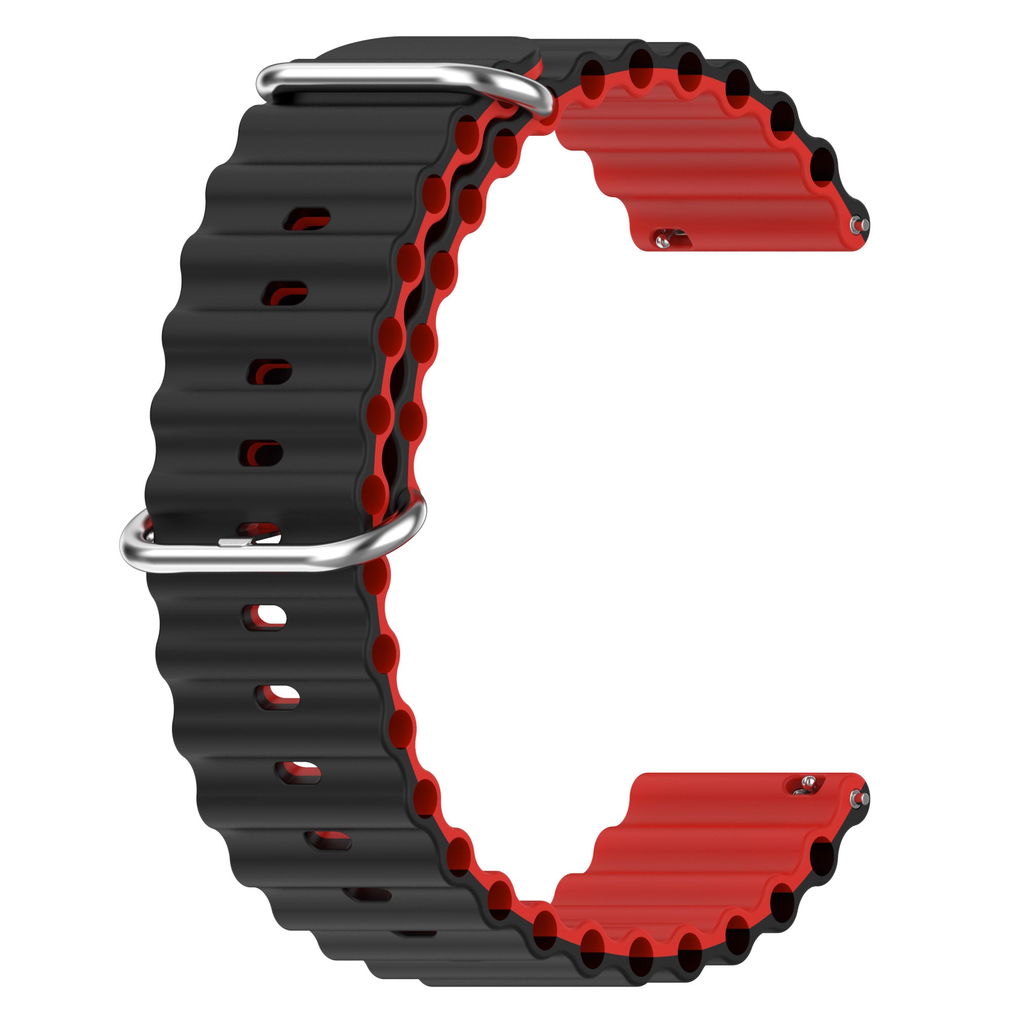 For Garmin Vivoactive 4 Garmin Venu 2 Universal 22mm Silicone Watch Strap Wavy Design Double Color Watchband