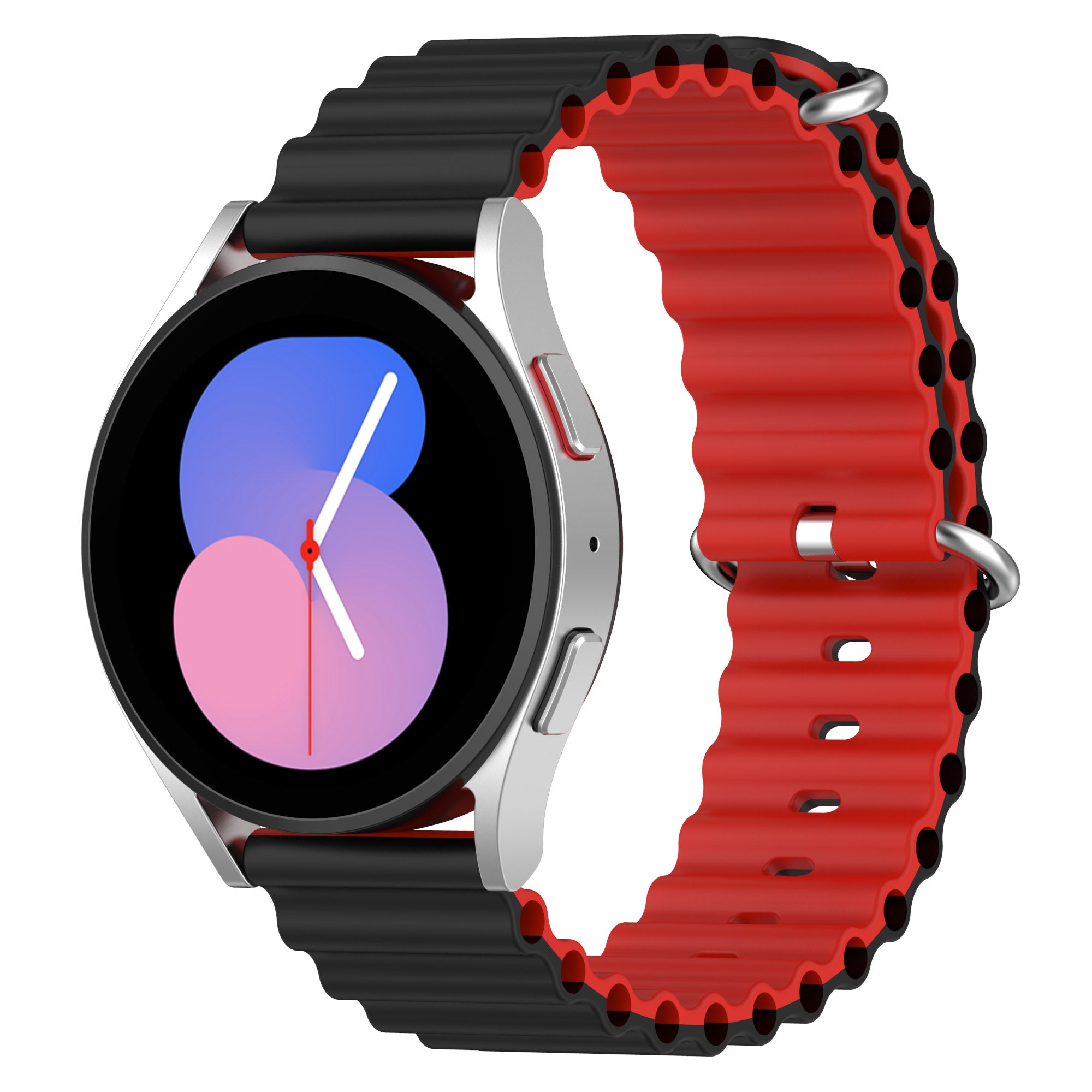 For Garmin Vivoactive 4 Garmin Venu 2 Universal 22mm Silicone Watch Strap Wavy Design Double Color Watchband