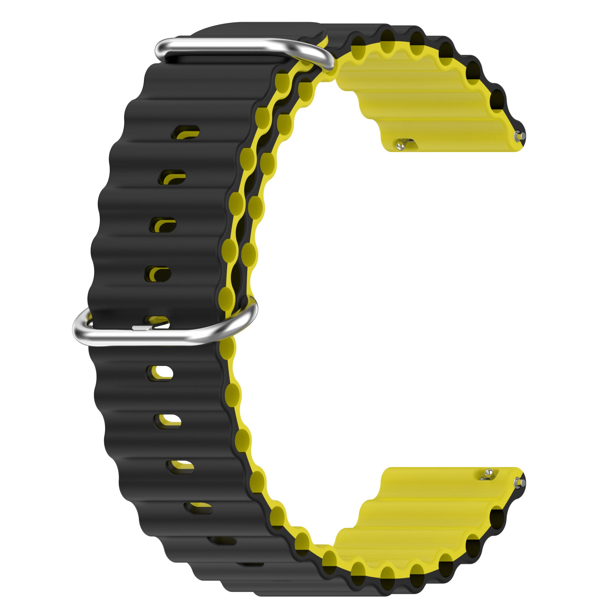 For Garmin Vivoactive 4 Garmin Venu 2 Universal 22mm Silicone Watch Strap Wavy Design Double Color Watchband