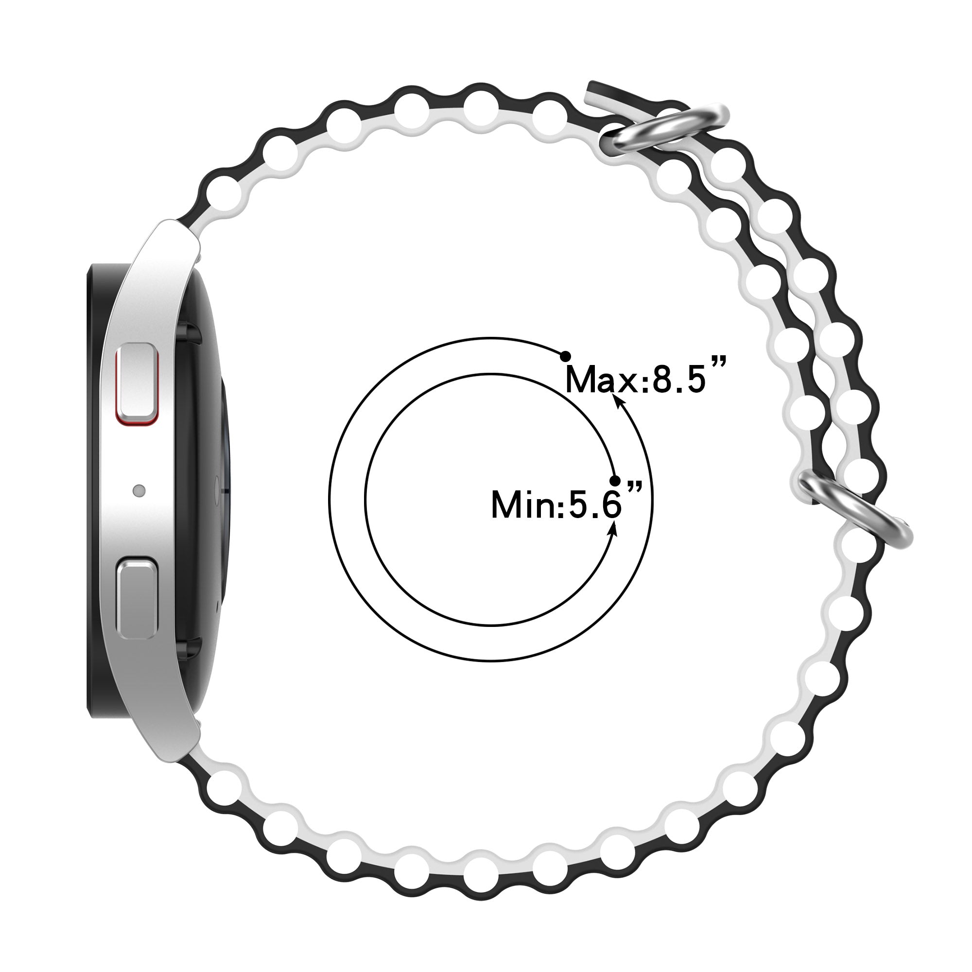 For Garmin Vivoactive 4 Garmin Venu 2 Universal 22mm Silicone Watch Strap Wavy Design Double Color Watchband