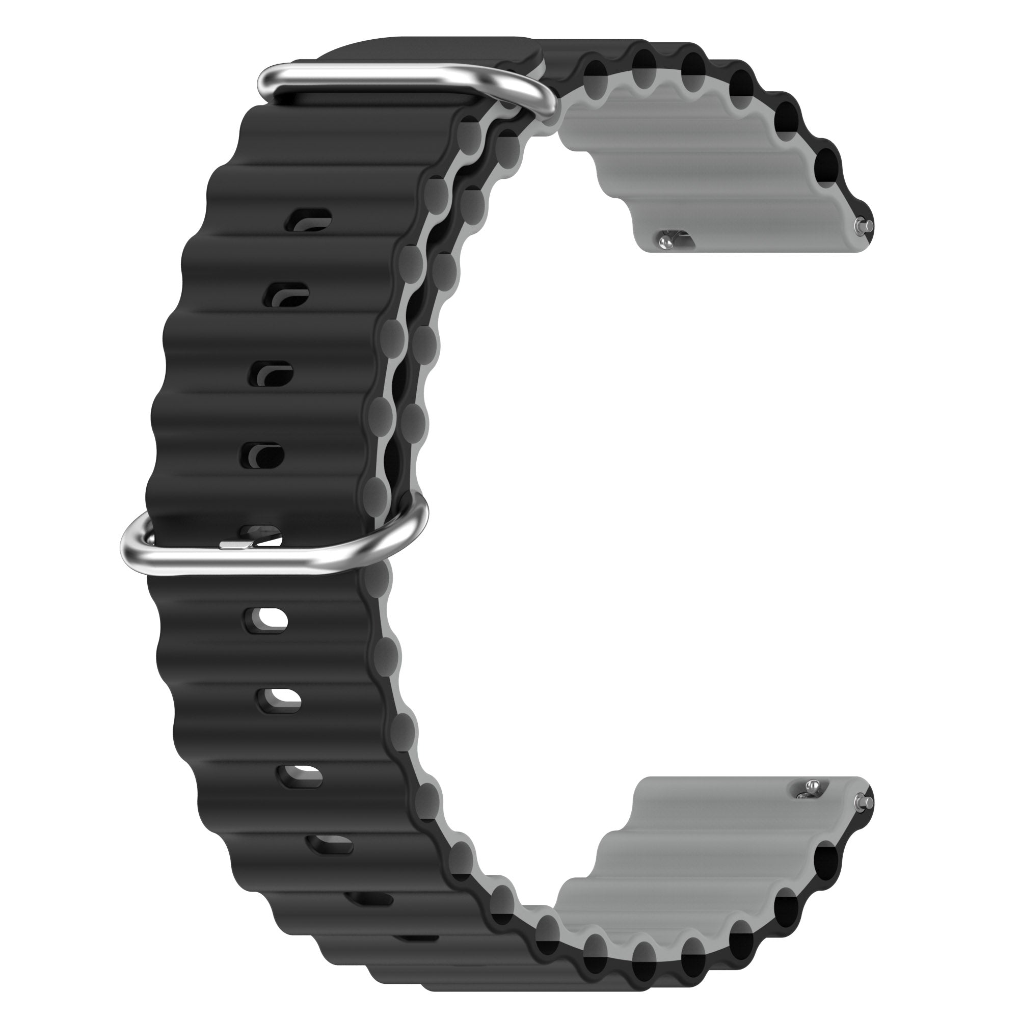 For Garmin Vivoactive 4 Garmin Venu 2 Universal 22mm Silicone Watch Strap Wavy Design Double Color Watchband