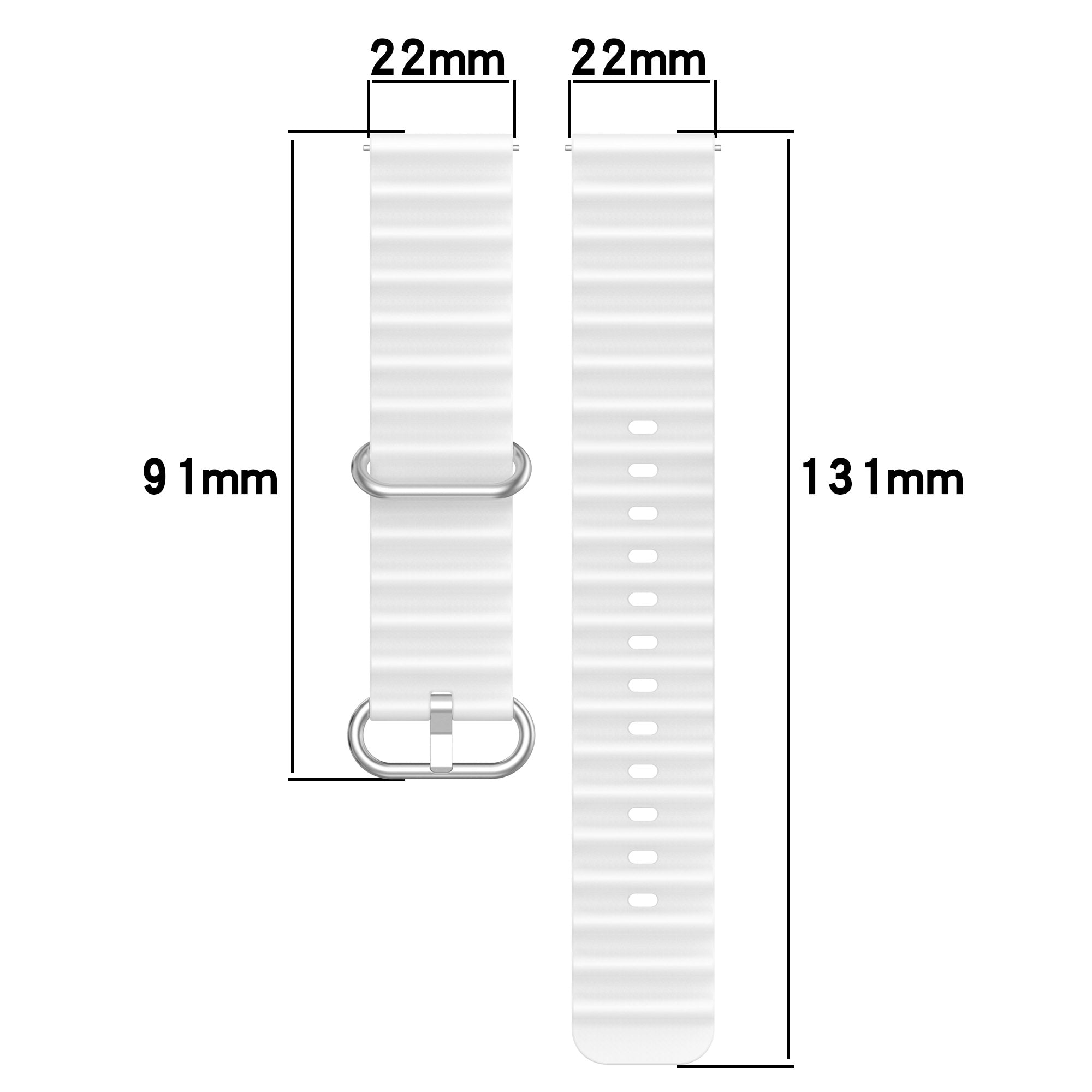 For Garmin Vivoactive 4 Garmin Venu 2 Universal 22mm Silicone Watch Strap Wavy Design Double Color Watchband