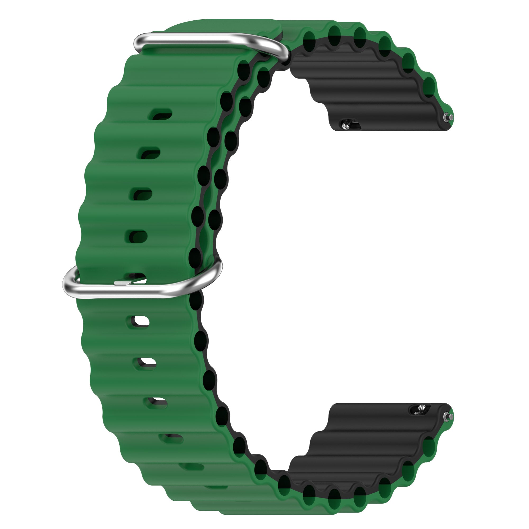 For Garmin Vivoactive 4 Garmin Venu 2 Universal 22mm Silicone Watch Strap Wavy Design Double Color Watchband