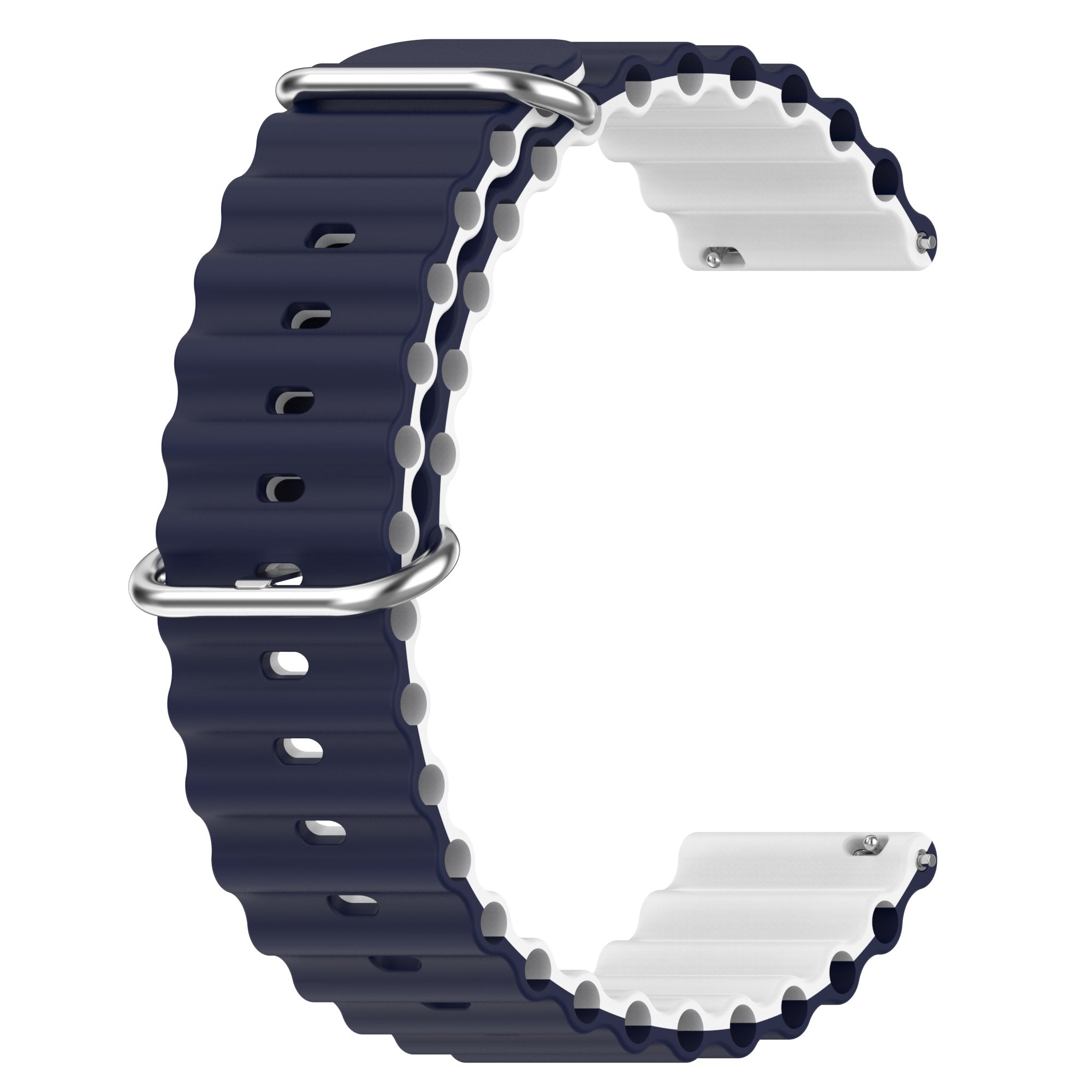 For Garmin Vivoactive 4 Garmin Venu 2 Universal 22mm Silicone Watch Strap Wavy Design Double Color Watchband