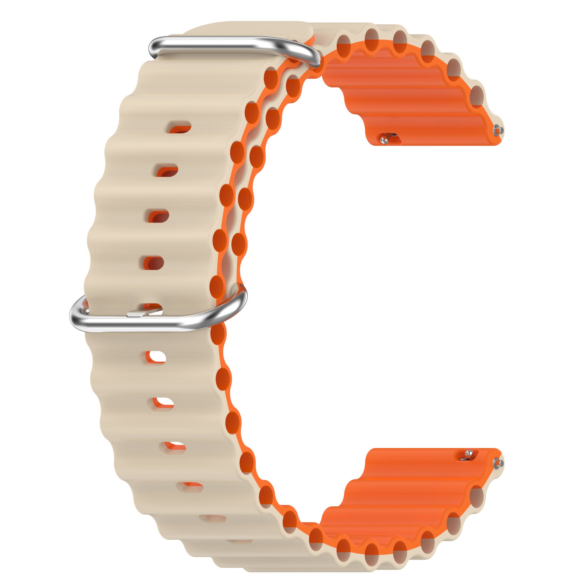 For Garmin Vivoactive 4 Garmin Venu 2 Universal 22mm Silicone Watch Strap Wavy Design Double Color Watchband