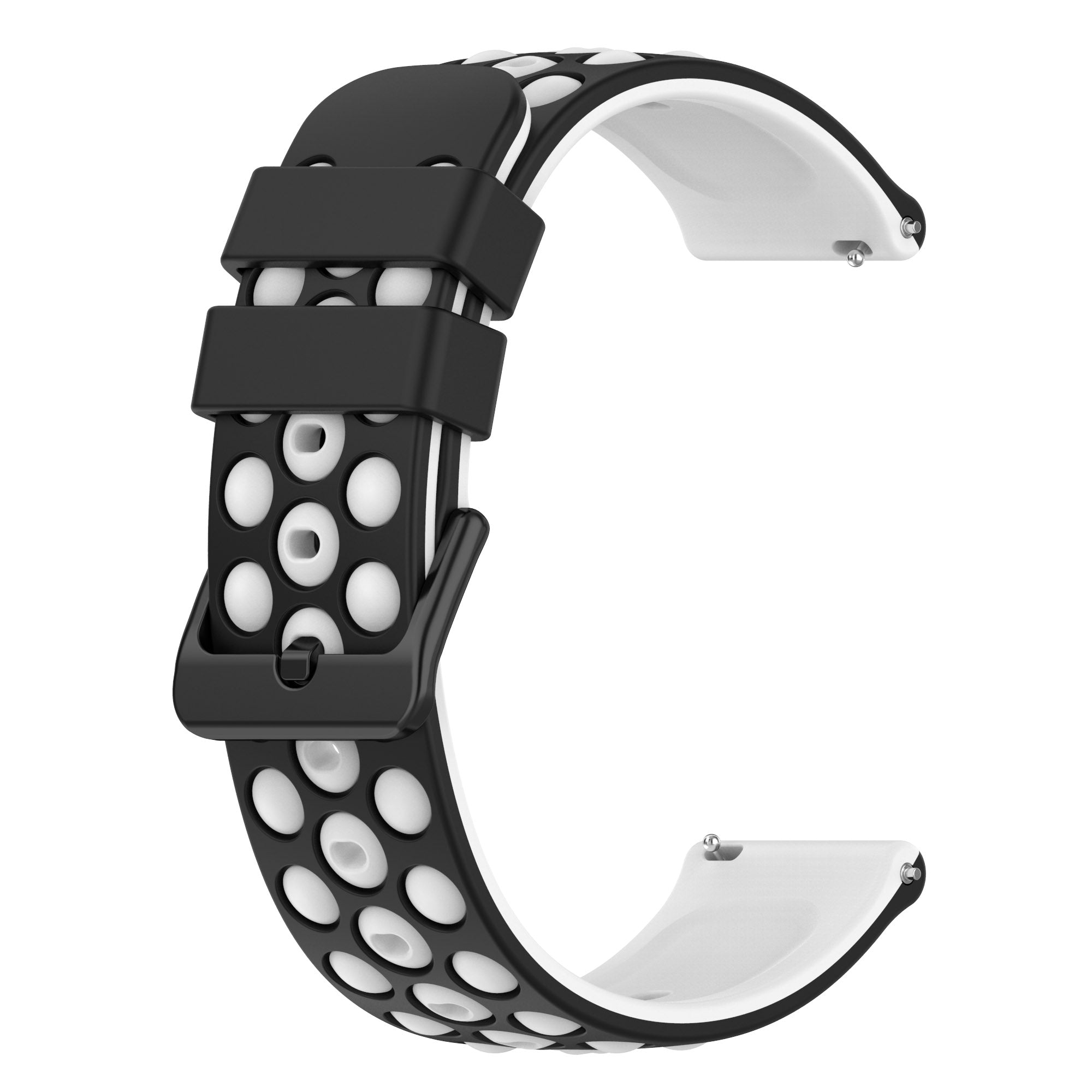 For Garmin Venu 2 Plus Venu Sq 2 Universal 20mm Soft Silicone Watch Band Big Hole Design Double Color Watch Strap