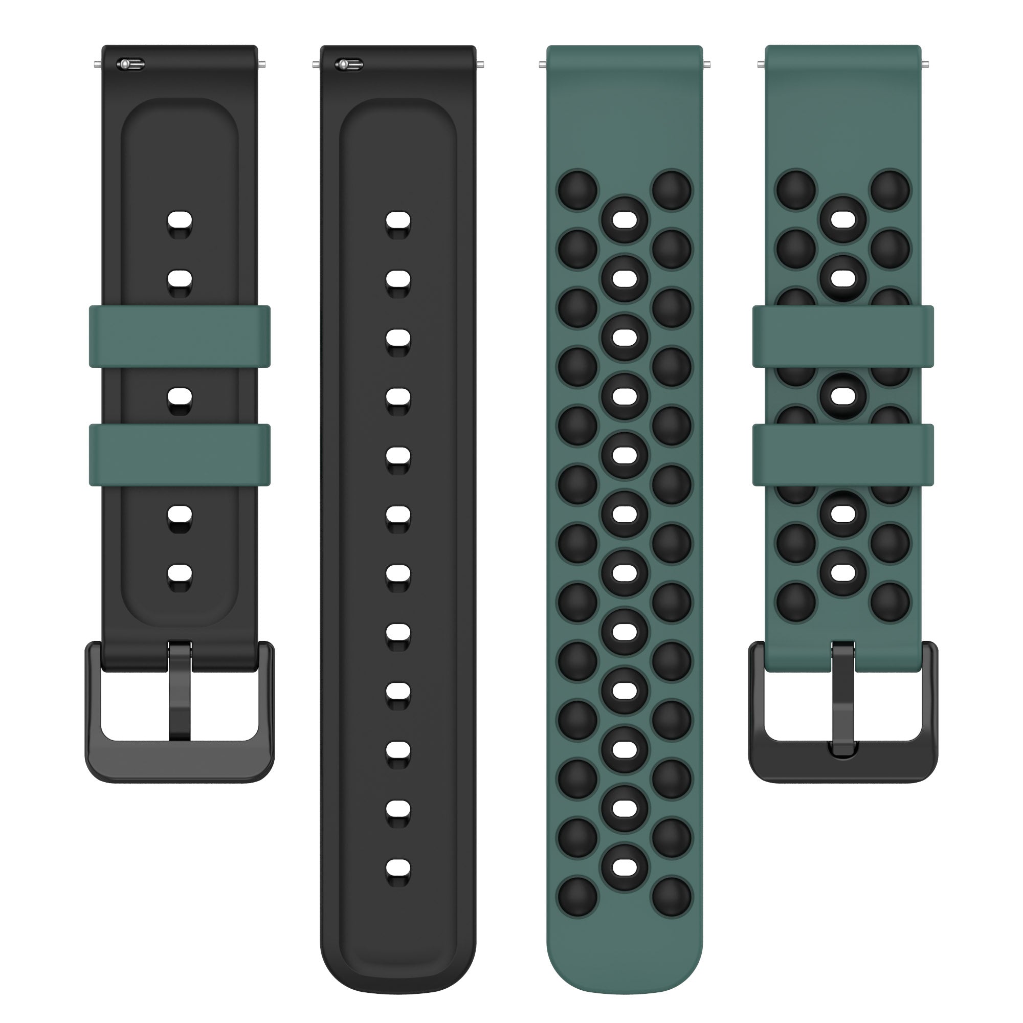 For Garmin Venu 2 Plus Venu Sq 2 Universal 20mm Soft Silicone Watch Band Big Hole Design Double Color Watch Strap