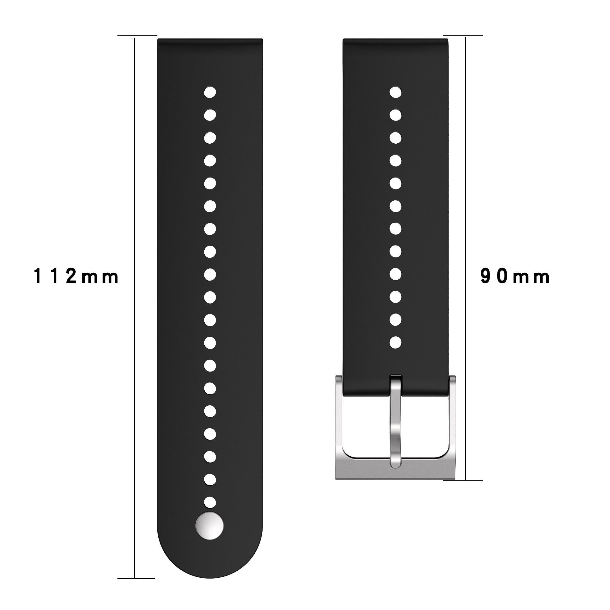 For Garmin Vivoactive 4 Garmin Venu 2 Universal 22mm Soft Silicone Watch Band Strap Replacement with Steel Buckle