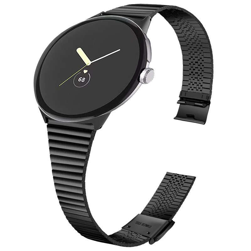 For Google Pixel Watch 2 Pixel Watch Smart Watch Band Stainless Steel Adjustable Wrist Strap with Double Buckles