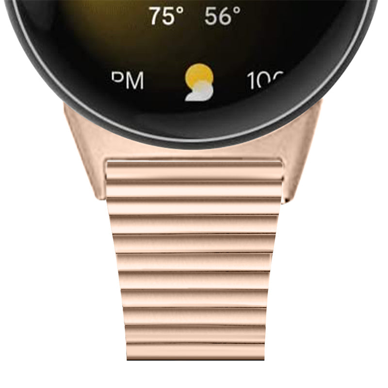 For Google Pixel Watch 2 Pixel Watch Smart Watch Band Stainless Steel Adjustable Wrist Strap with Double Buckles