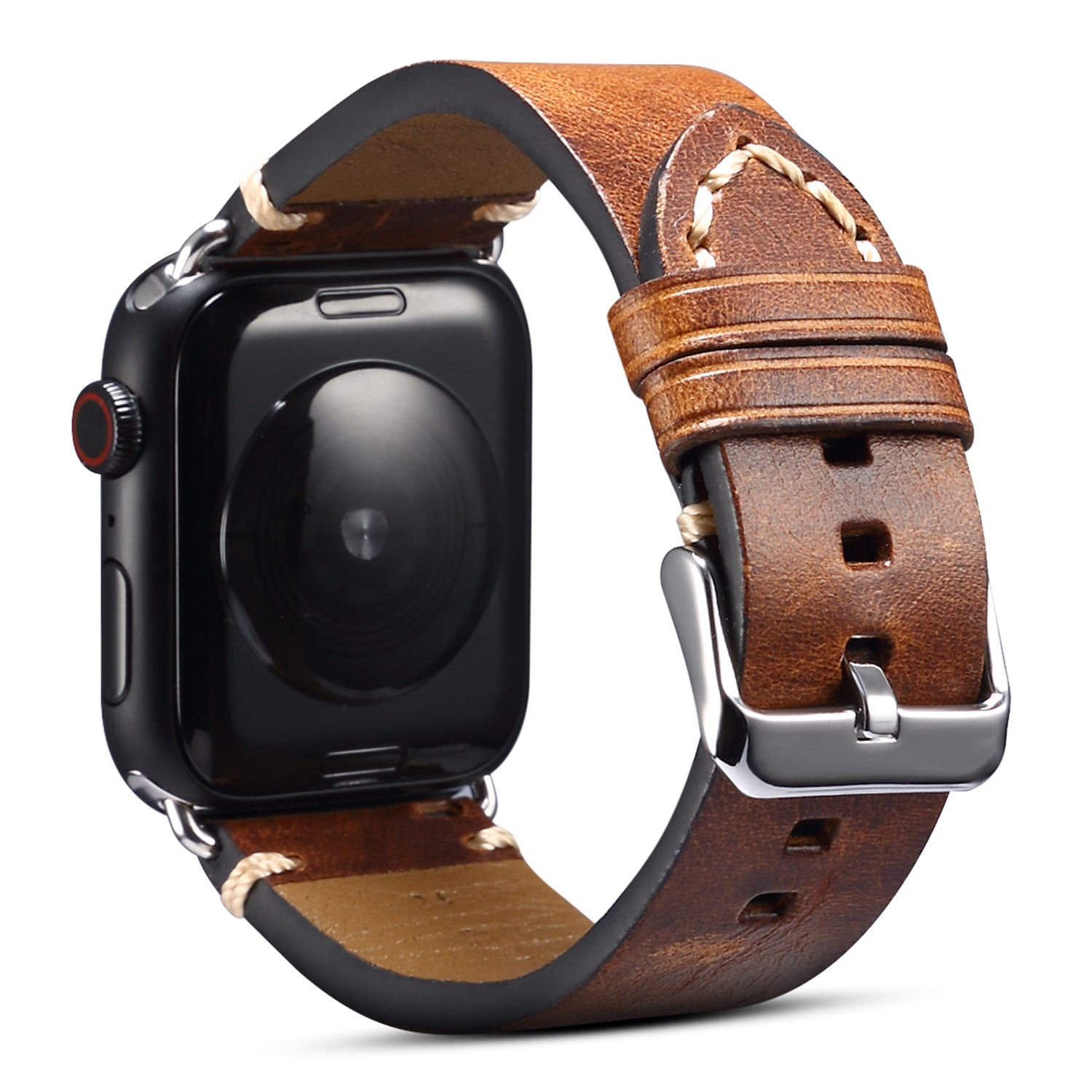 For Apple Watch Series 8 7 41mm Series 6 5 4 SE SE (2022) 40mm Series 3 2 1 38mm DOL Cowhide Leather Watch Band Adjustable Pin Buckle Replacement Wrist Strap
