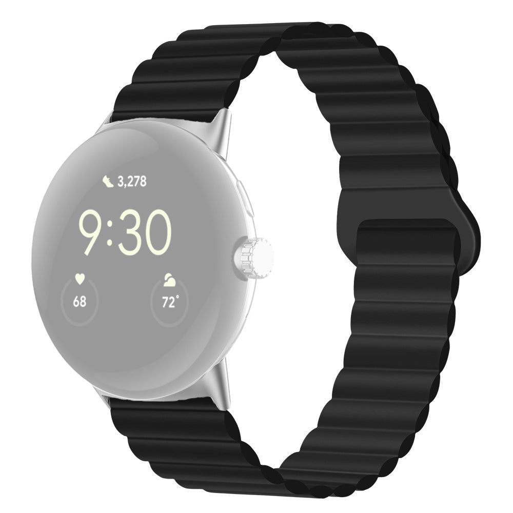 For Google Pixel Watch 2 Pixel Watch Dual-Color Silicone Replacement Strap 20mm Adjustable Magnetic Closure Watch Band