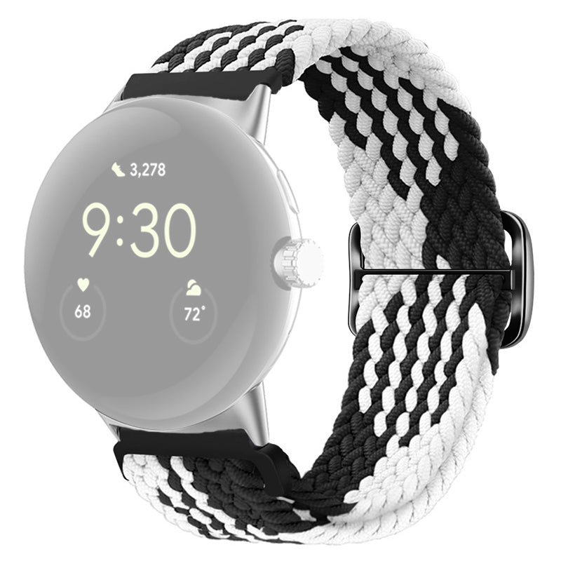 For Google Pixel Watch 2 Pixel Watch Braided Watch Band Adjustable Buckle Stretchy Wristband Sport Strap
