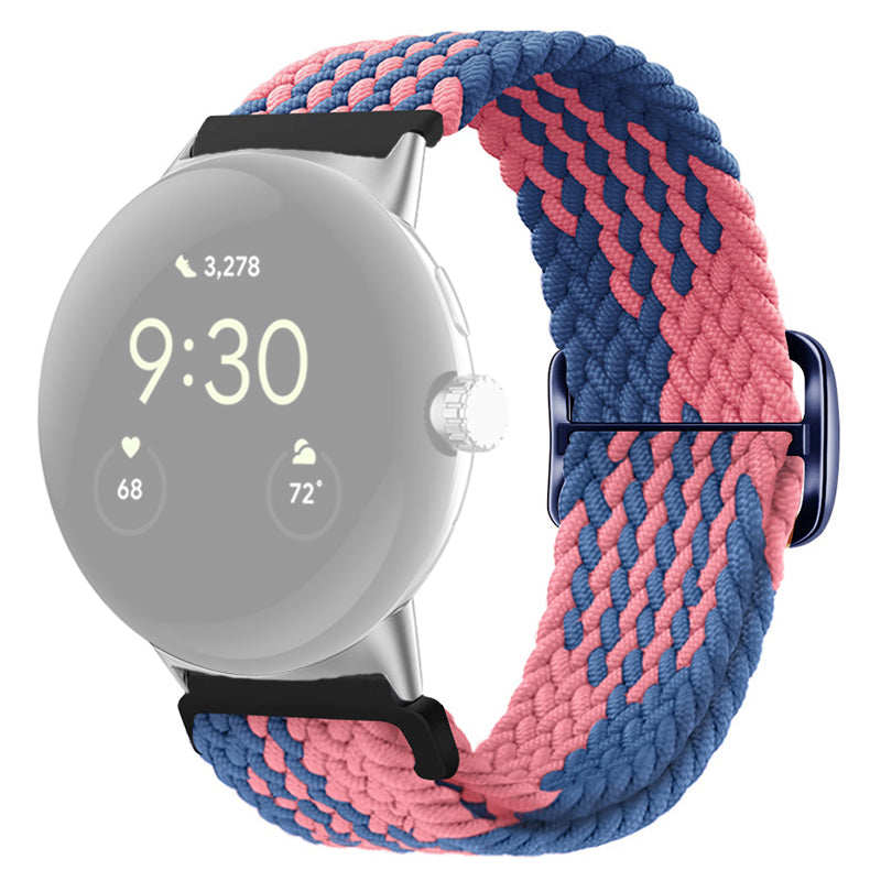 For Google Pixel Watch 2 Pixel Watch Braided Watch Band Adjustable Buckle Stretchy Wristband Sport Strap