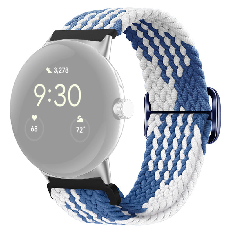 For Google Pixel Watch 2 Pixel Watch Braided Watch Band Adjustable Buckle Stretchy Wristband Sport Strap