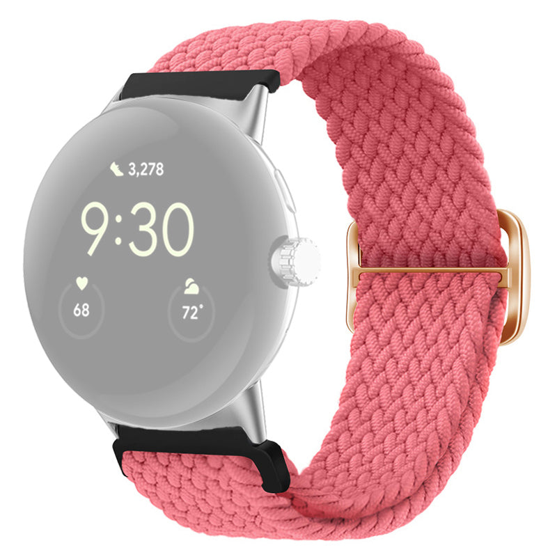 For Google Pixel Watch 2 Pixel Watch Braided Watch Band Adjustable Buckle Stretchy Wristband Sport Strap