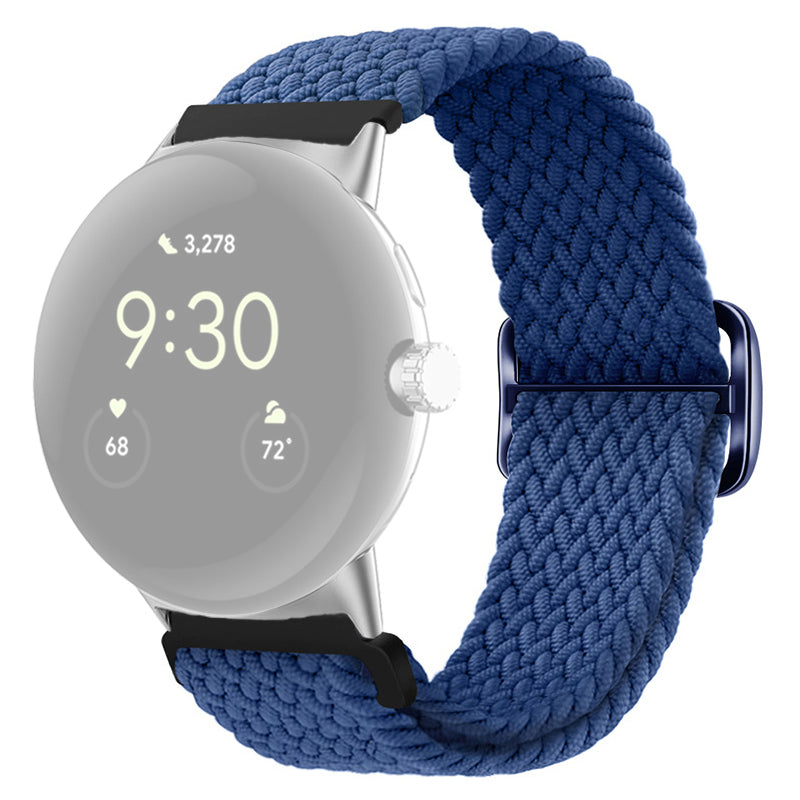 For Google Pixel Watch 2 Pixel Watch Braided Watch Band Adjustable Buckle Stretchy Wristband Sport Strap